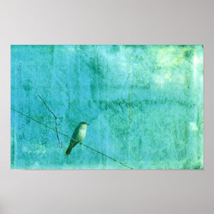 Vogel op een drager poster