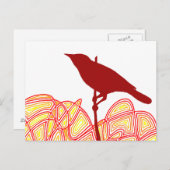 Vogel op een filiaal briefkaart (Voorkant / Achterkant)