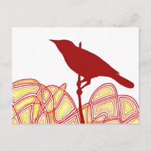 Vogel op een filiaal briefkaart