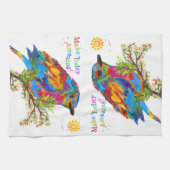 Vogel op een filiaal maakt vandaag een geweldige k theedoek (Horizontaal)