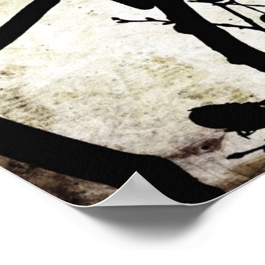 Vogel op een filiaal poster (Hoek)