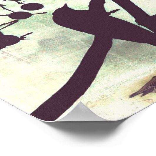 Vogel op een filiaal poster (Hoek)