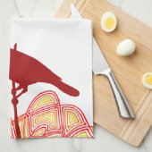 Vogel op een filiaal theedoek (Quarter Fold)