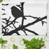 Vogel op een filiaal theedoek (Gevouwen)