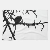 Vogel op een filiaal theedoek (Horizontaal)