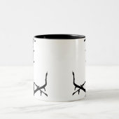 Vogel op een filiaal tweekleurige koffiemok (Center)