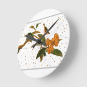 Vogel op een fruitboom ronde klok (Hoek)