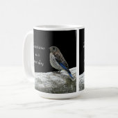 Vogel op een hek mok (Voorkant links)