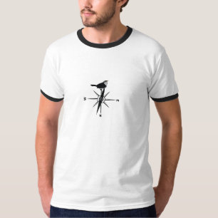 Vogel op een kompas T-shirt