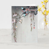 Vogel op een kruideniersbranche, Watanabe Seitei Kaart (Gele Bloem)