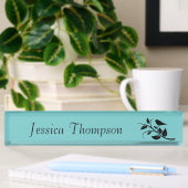 Vogel op een Leafy Branch Desk Name Bord Naambordje