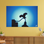 Vogel op een paal serie #2 canvas afdruk (Insitu (Woonkamer))