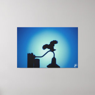 Vogel op een paal serie #2 canvas afdruk