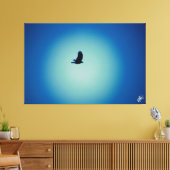 Vogel op een paal serie #8 canvas afdruk (Insitu (Woonkamer))