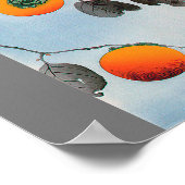 Vogel op een Persimmon-boom, Watanabe Seitei Poster (Hoek)