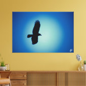 Vogel op een post serie #6 canvas afdruk (Insitu (Woonkamer))