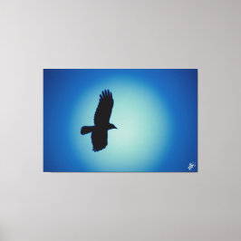 Vogel op een post serie #6 canvas afdruk