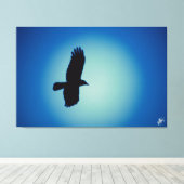 Vogel op een post serie #6 canvas afdruk (Insitu (Houten vloer))