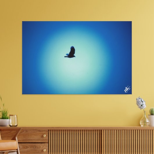 Vogel op een post serie #8 canvas afdruk (Insitu (Woonkamer))