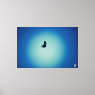 Vogel op een post serie #8 canvas afdruk