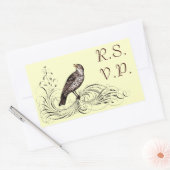 Vogel op een scrol (bruin) rechthoekige sticker (Envelop)