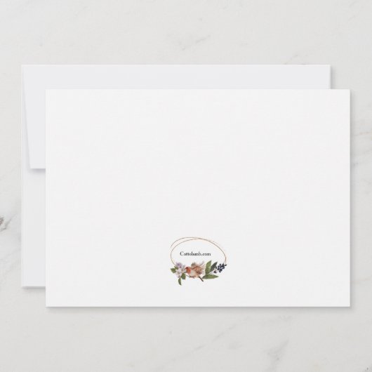 Vogel op een speciale bijkantoor bedankkaart (Achterkant)