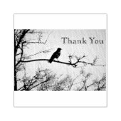 Vogel op een tak dank je rubberstempel (Afrduk)