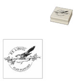 Vogel op een tak, Ex Libris Boek Rubberstempel (Gestempeld)