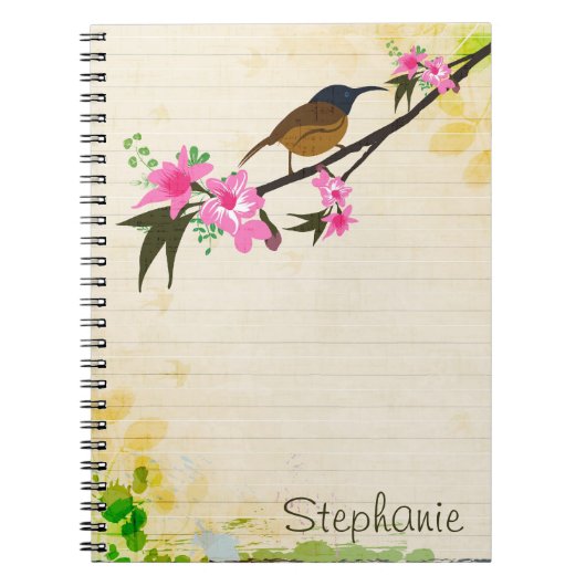 Vogel op een tak Notitieboek (Voorkant)