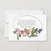 Vogel op een tak Sympathie Dank u kaart (Voorkant)