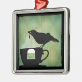 Vogel op een Teacup Ornament (Links)