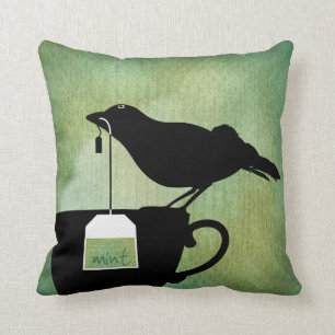 Vogel op een Teacup Pillow Kussen