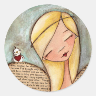 Vogel op een vleugel - Angel Stickers