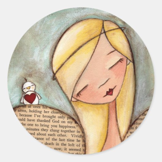 Vogel op een vleugel - Angel Stickers (Voorkant)