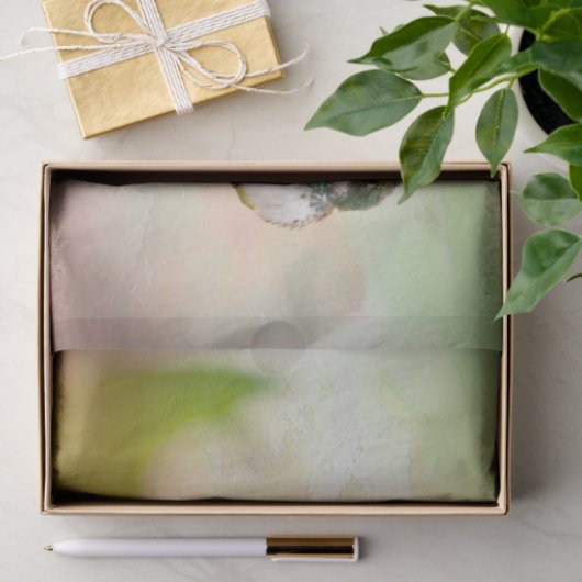 Vogel op een Waterverf Twig & Pastel Tissuepapier (Geschenk)