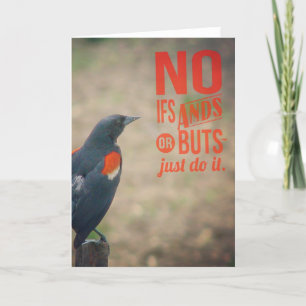 Vogel op Fencepost Aanmoediging Kaart