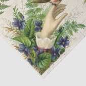 Vogel op hand  overschrijdt weefselpapier tissuepapier (Detail)