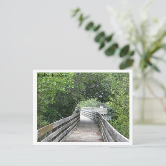 Vogel op het Briefkaart van Boardwalk (Staand voorkant)