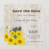  vogel op het HoutGrain-huwelijk sparen de datum Save The Date (Voorkant / Achterkant)