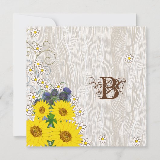  vogel op het HoutGrain-huwelijk sparen de datum Save The Date (Achterkant)