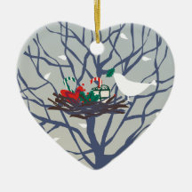 Vogel op het nest met Kerstmis