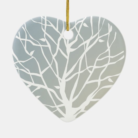 Vogel op het nest met Kerstmis Keramisch Ornament (Achterkant)