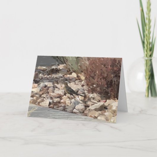 Vogel op het Rocks Folded Wenskaart Kaart (Voorkant)