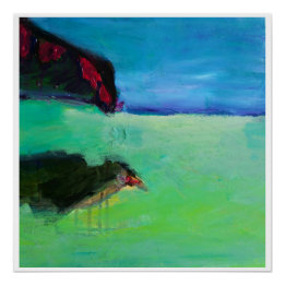 Vogel op het strand 20x20 glanzend poster