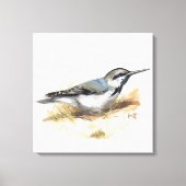 vogel op het strand canvas afdruk (Voorkant)