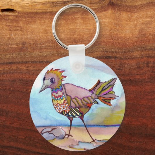 Vogel op het strand sleutelhanger (Voorkant)