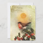 Vogel op Holly Branch  1906-ziekteverzekeringskaar Feestdagenkaart (Voorkant)