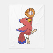 Vogel op honkbal met honkbalhandschoen fleece deken (Voorkant)