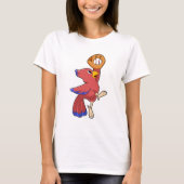 Vogel op honkbal met honkbalhandschoen t-shirt (Voorkant)