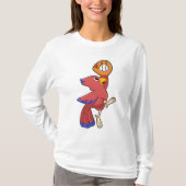Vogel op honkbal met honkbalhandschoen t-shirt (Voorkant)